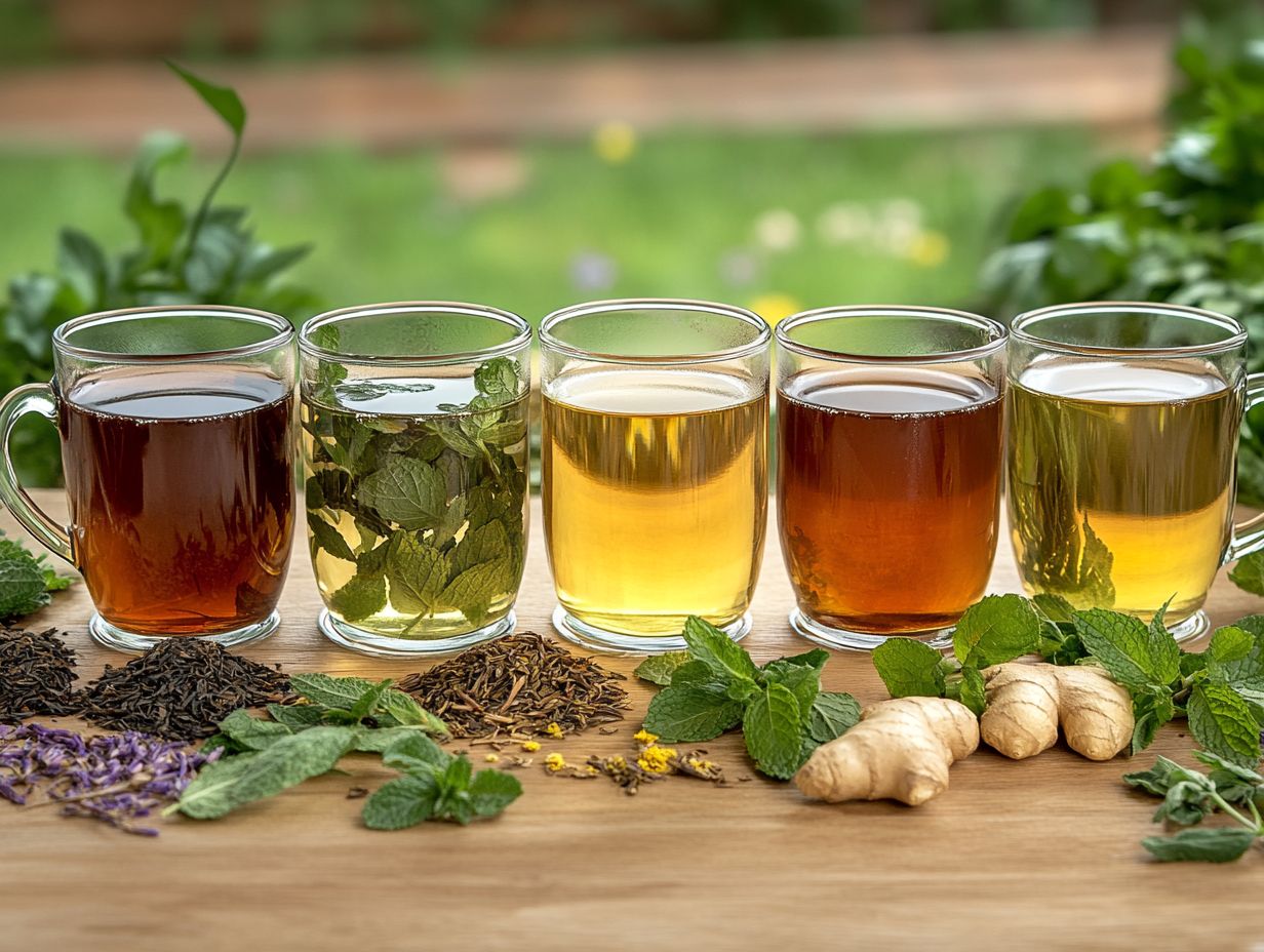 A variety of herbal teas for dietary incorporation