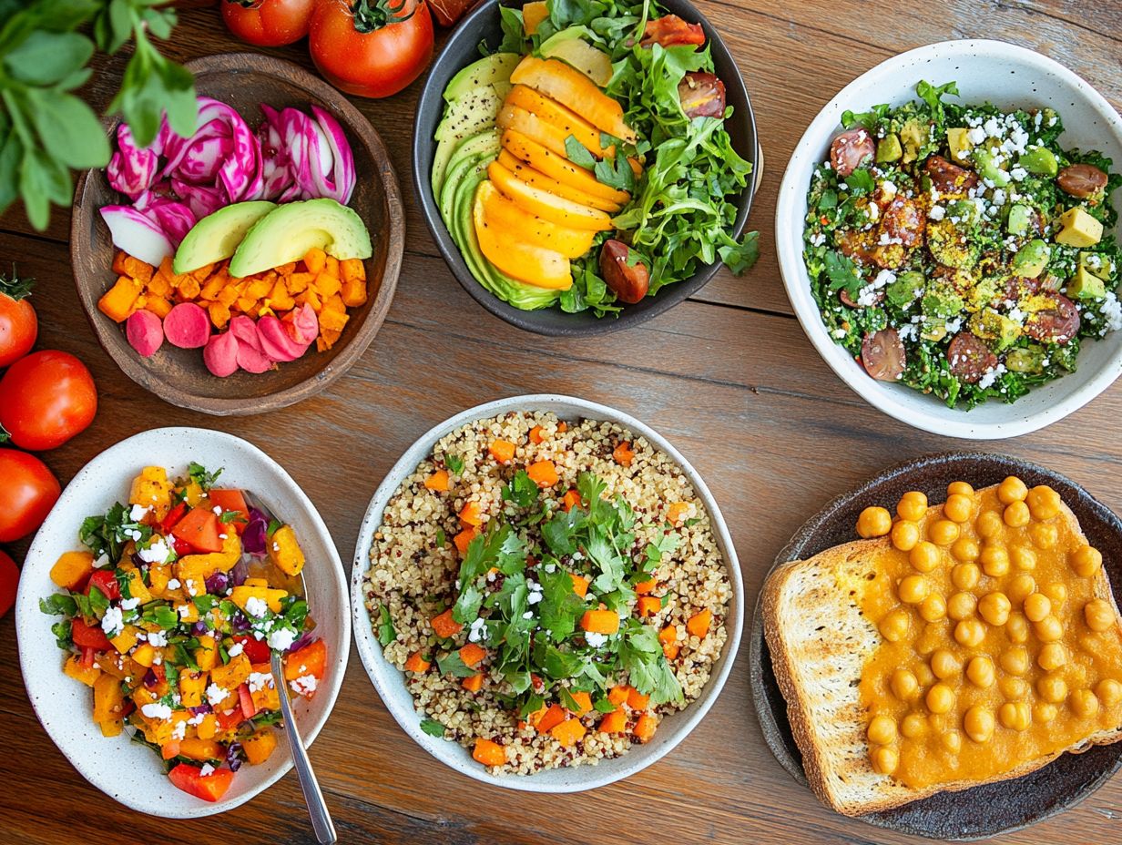 A colorful assortment of plant-based foods to inspire healthy eating.