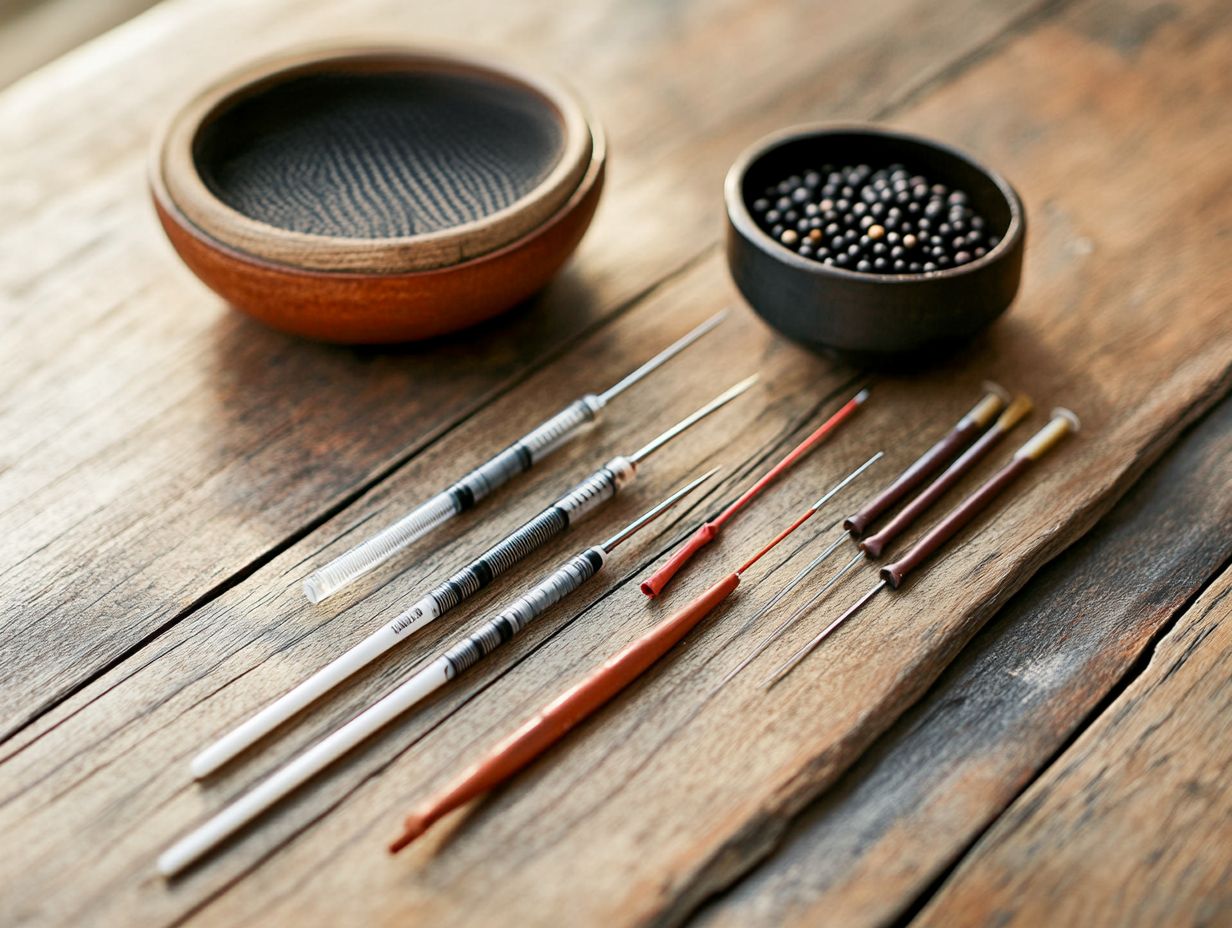 Image illustrating essential acupuncture tools