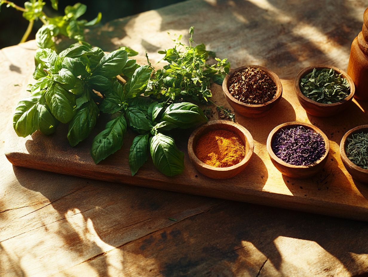 Image of essential herbs for gut health