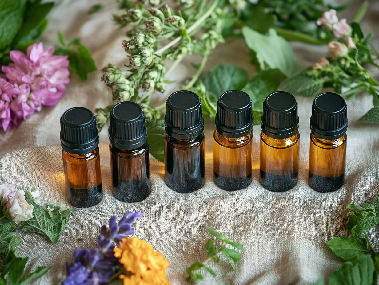 A visual representation of essential oils and their health benefits.