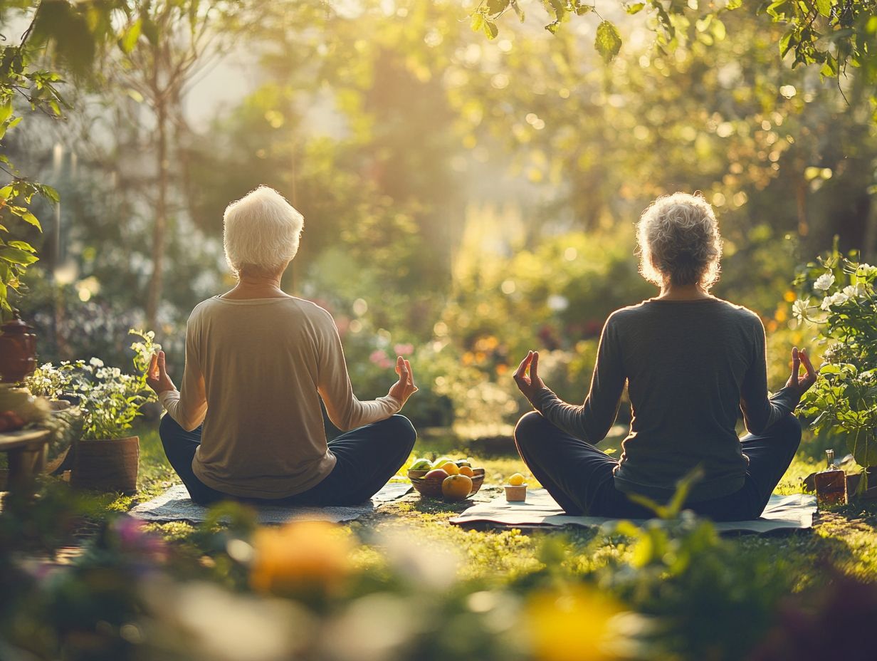 A serene scene symbolizing integrative health approaches for aging gracefully