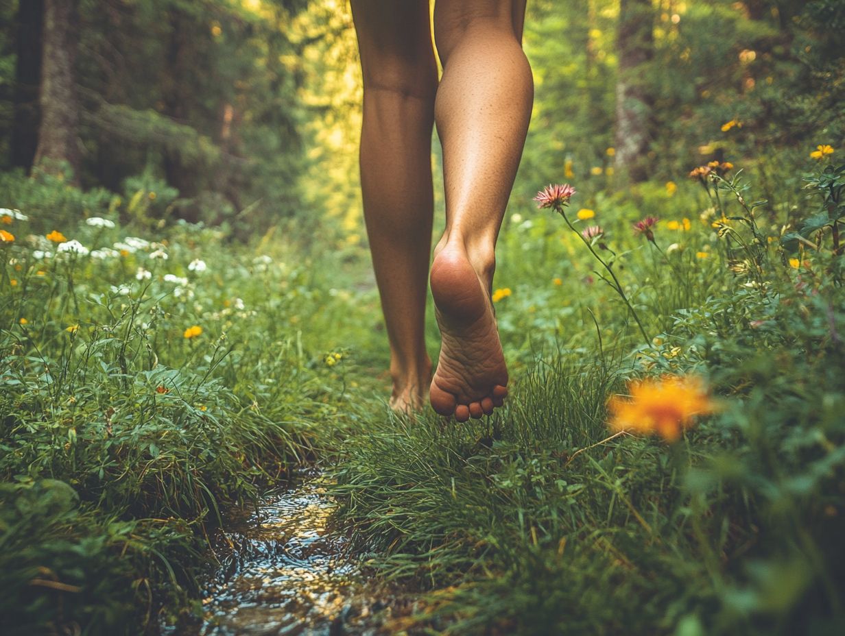 A serene nature path symbolizing the benefits of mindful walking.