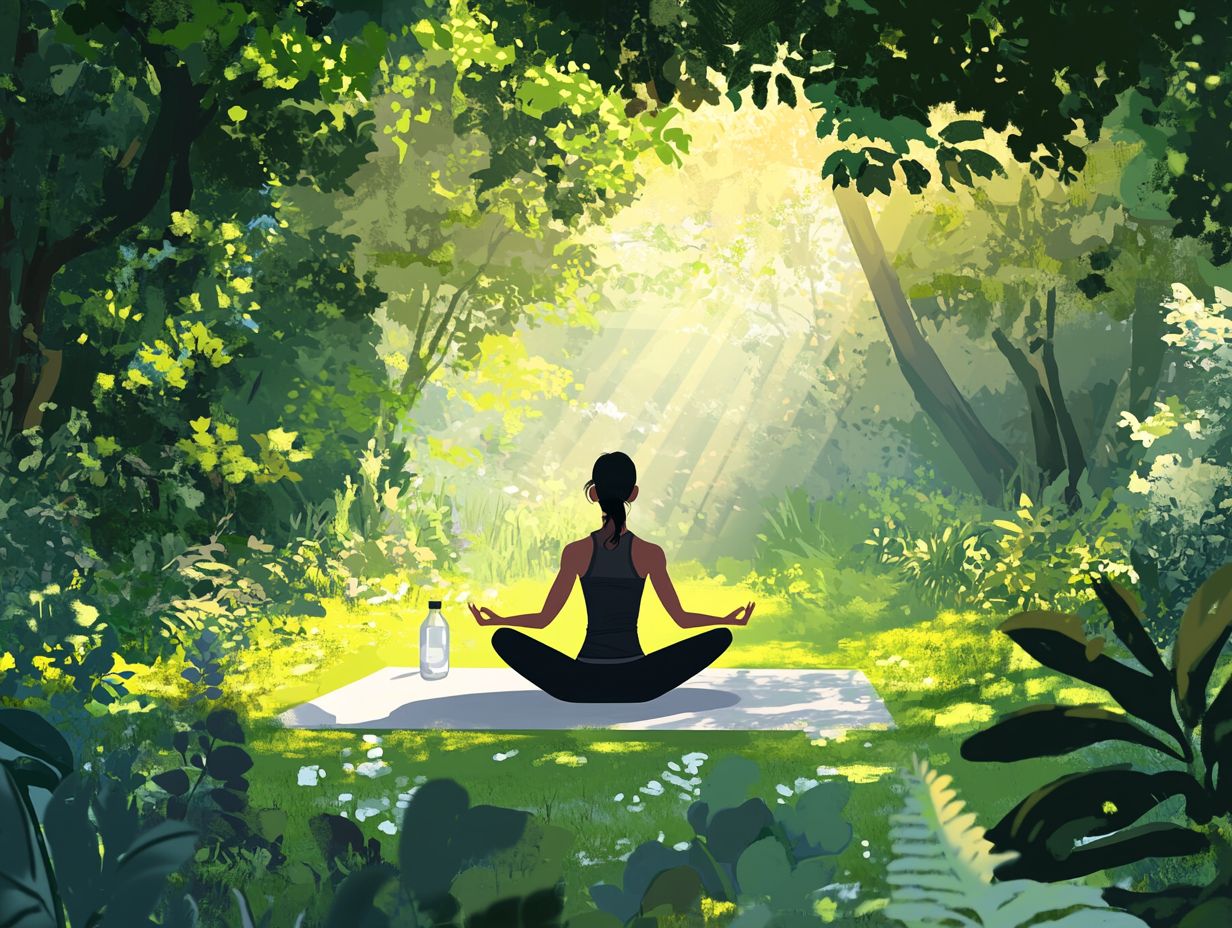 A person practicing yoga in a serene environment