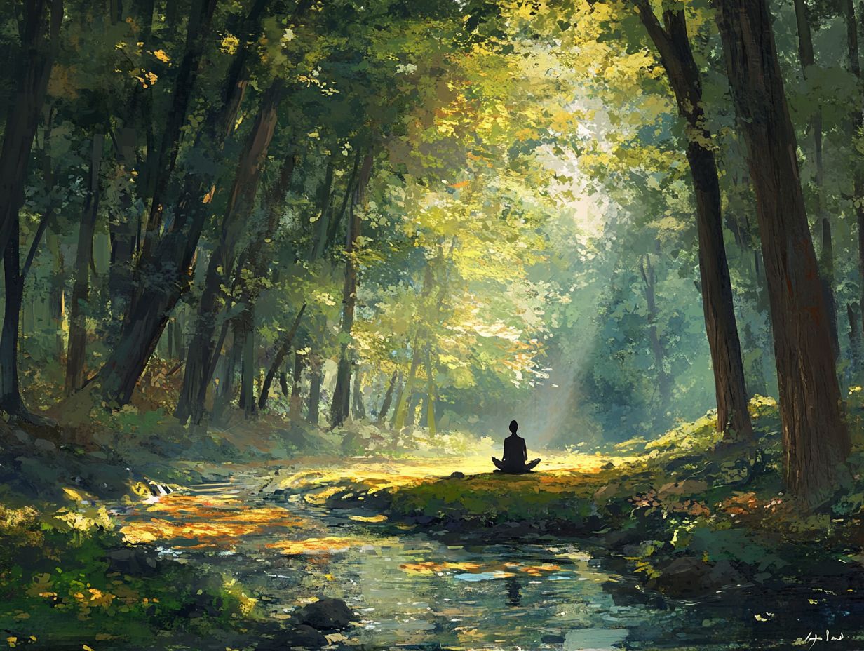 A peaceful nature scene illustrating stress reduction