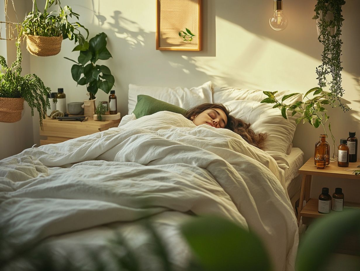 Illustration of improved sleep quality through naturopathy