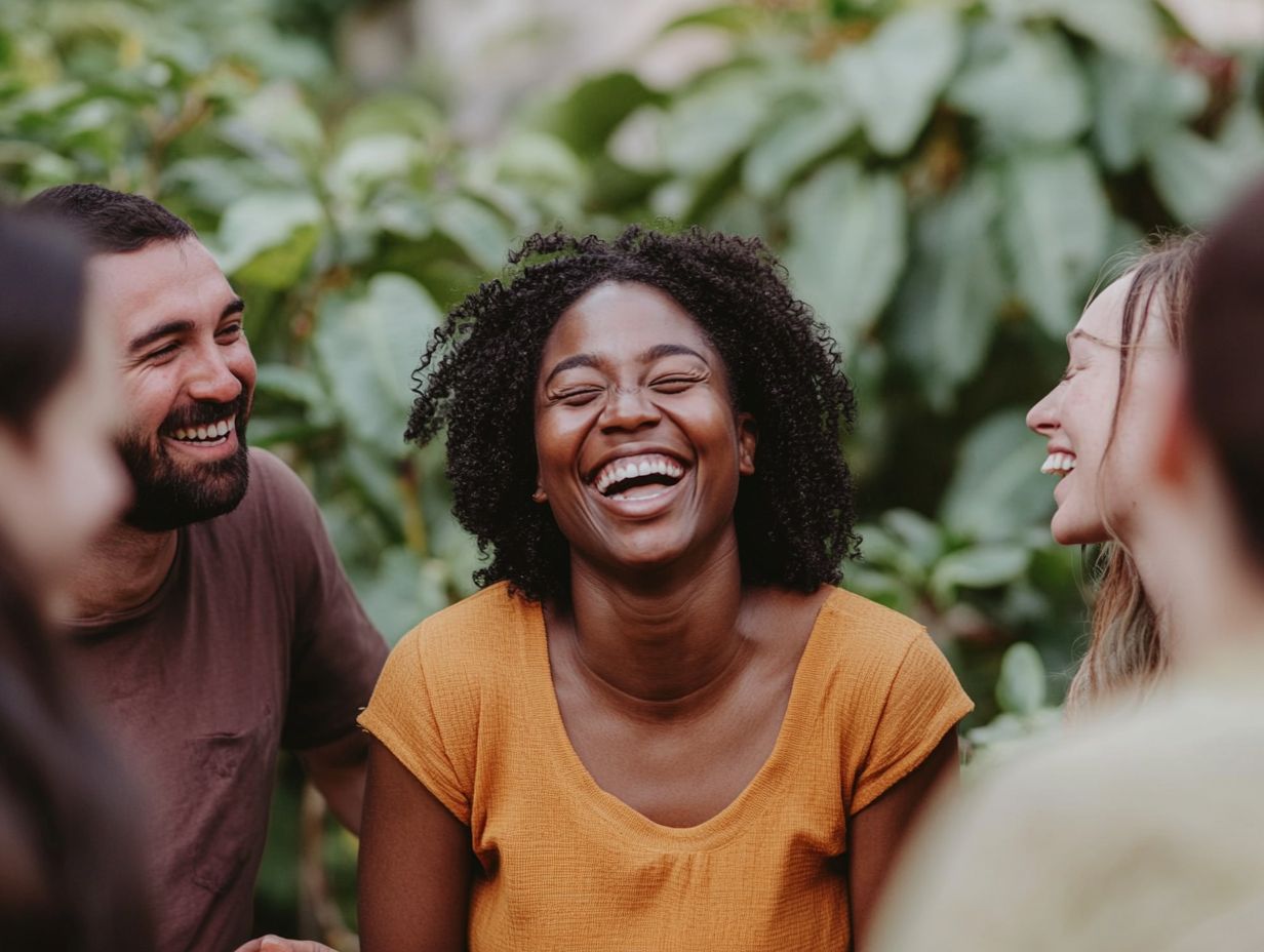 Visual representation of the healing power of laughter.