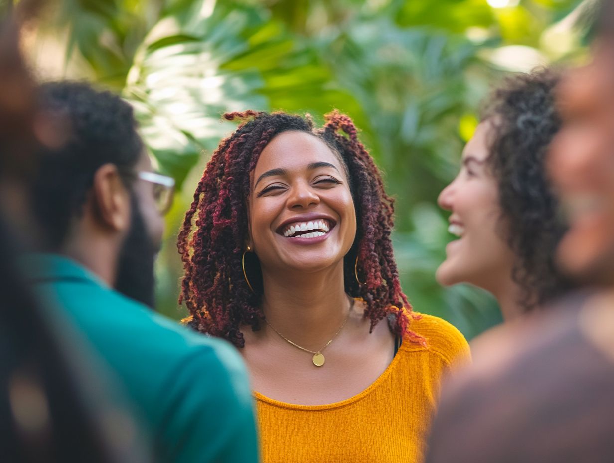 Illustration showing the impact of laughter on the mind-body connection