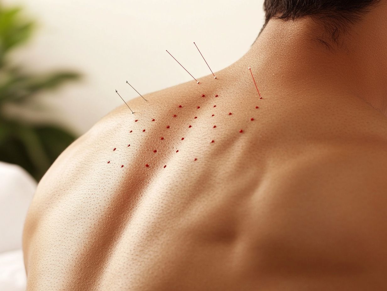 Illustration of techniques to minimize acupuncture marks