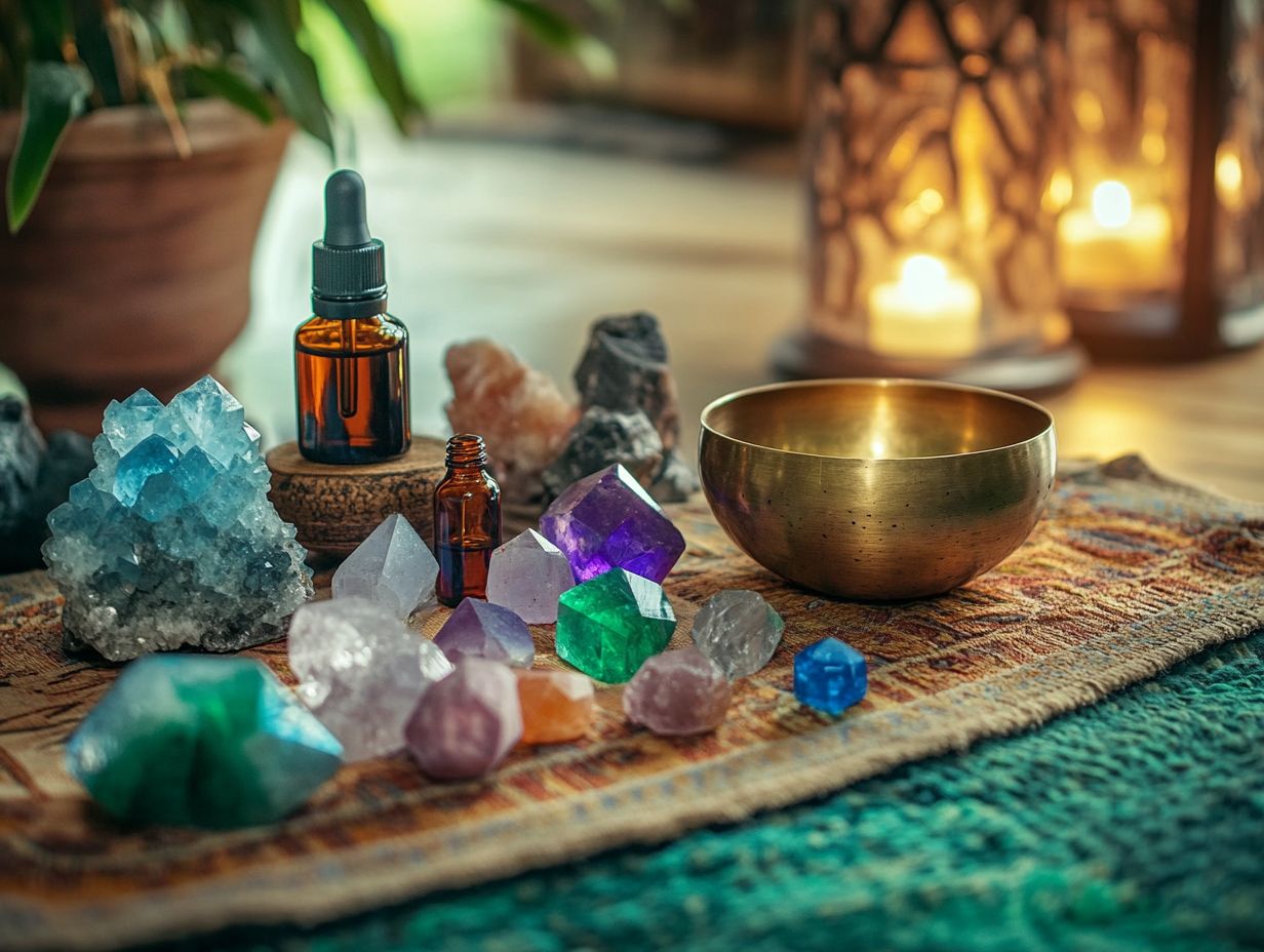 Visualize how crystals enhance energy healing sessions.